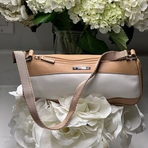 🔥🔥🔥Gucci Tan and White Mini Bag with Silver Accents EUC! + COA